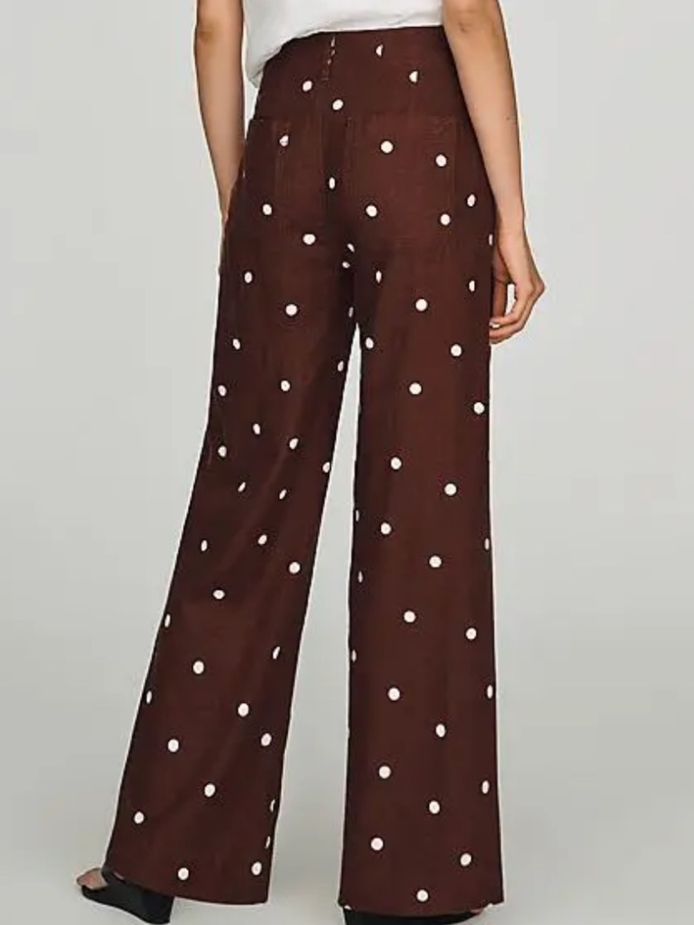Maeve Colette Linen Stretch High-Rise Wide-Leg Pants - Picture 3 of 7